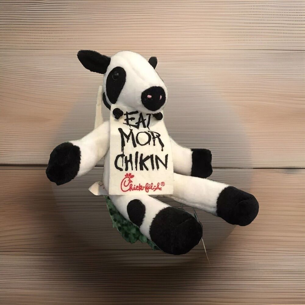 Chick-Fil-A Cow Plush 9" Eat Mor Chikin Sign Stuffed Animal Toy Promo
